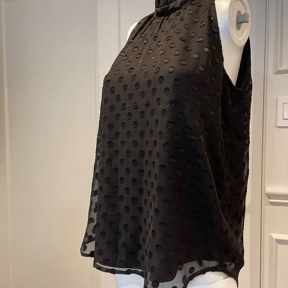 Ann Taylor Black Polka Dot Sleeveless Top S NWT - Picture 7 of 7